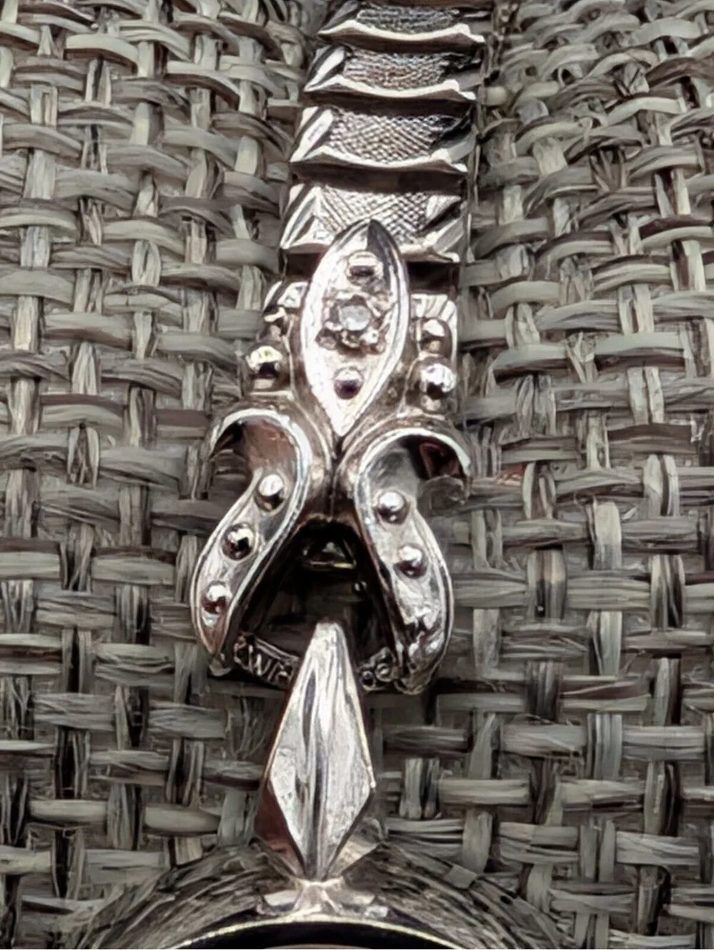 Vintage Omega Ladymatic 14K White Gold Watch Diamond Lugs Speidel Band Runs